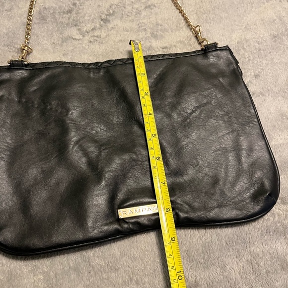 Rampage Black Faux Leather Crossbody Clutch with Gold Chain Strap - Picture 4 of 6
